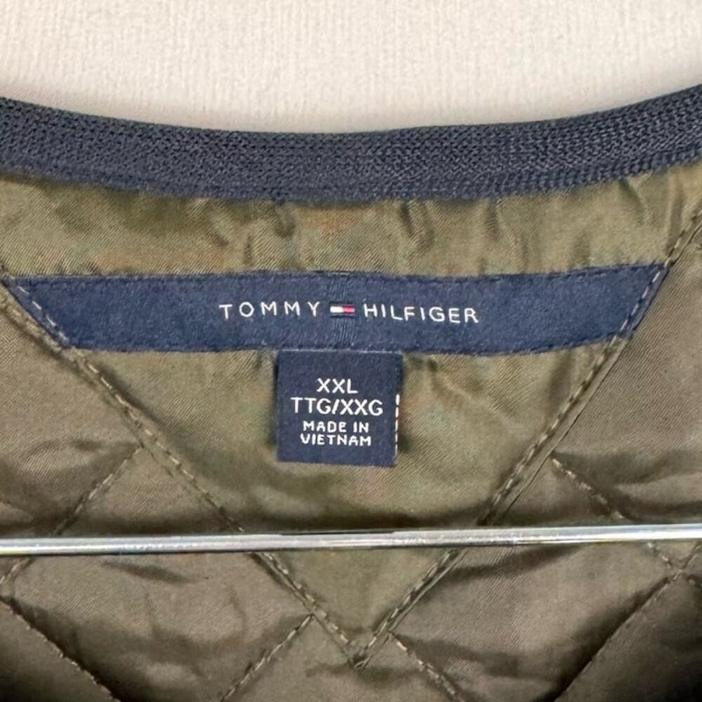 Tommy Hilfiger Olive Green Quilted Sleeveless Lightweight Vest Sz XXL Pockets - Picture 8 of 13